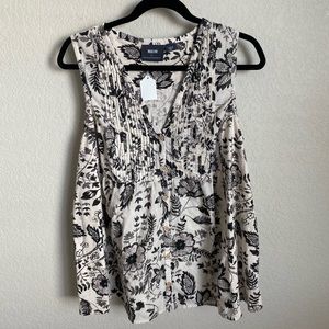 Maeve by Anthropologie Floral Button Tank Top